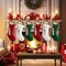 Personalized Christmas Stockings - 18 Inches Hanging Stockings with DIY Snowman Name Tags, 6 Pack Large Size Knitted Stockings for Mantels, Christmas Tree Family Holiday Decor, Red Green White
